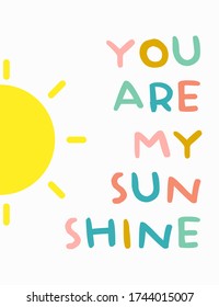 you are my sunshine, message with a sun