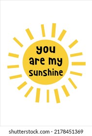 You Are My Sunshine Pattern, Yellow sunshine, Sunshine white Background, Hello Sunshine Wallpaper Love Cards Vector Stock Vector Illustration.