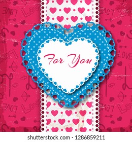 For you napkins composition made with colored paper or fabric and with romantic wishes vector illustration