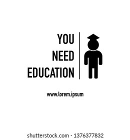 you need education banner with human icon vector