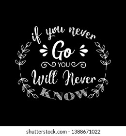 You never go you never know
