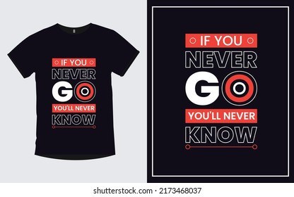 If you never go you'll never know positive quotes t shirt and poster design