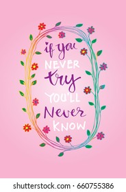 If you never try you will never know 
