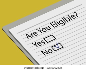 Are you eligible? No. eligibility questionnaire about business. Yes or No.