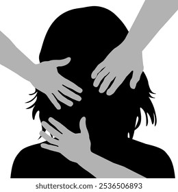 Você não é o único conceito com uma mulher solitária e mãos que se oferecem para ajudá-la
