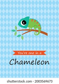 you are one in a chemeleon vector drawing