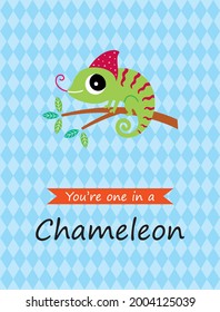 you are one in a chemeleon vector drawing