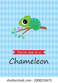 you are one in a chemeleon vector drawing