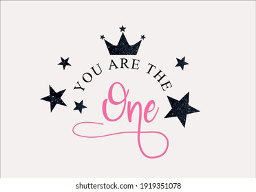 you are the one message text with black glitter stars