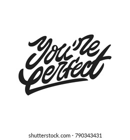 You re perfect. Premium handmade vector lettering and calligraphy phrase for invitation, greeting card, t-shirt, prints, social media, blogs and posters .Vector illustration.