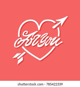 For you. Premium handmade vector lettering and calligraphy phrase for invitation, greeting card, t-shirt, prints, social media, blogs and posters .Vector illustration.