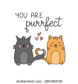 You Purrfect Pun Cat Vector Illustration Stock Vector (Royalty Free ...