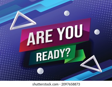 are you ready offer tag. Banner blue design template for marketing. Special offer promotion or retail. background banner modern graphic design for store shop, online store, website, landing page