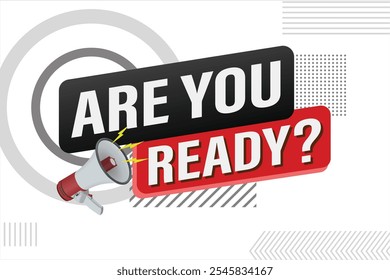 Are you ready word concept vector illustration and 3d style, landing page, template, ui, web, mobile app, poster, banner, flyer, background, gift card, coupon, label, wallpaper


