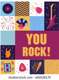 You Rock Card with Punk Boy Bright COlors