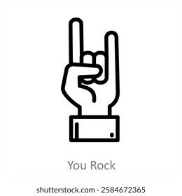 You Rock and music icon concept