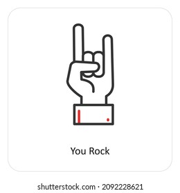 You Rock Or Rocker Icon Concept