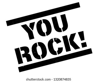 you rock stamp on white background. Sign, label, sticker.