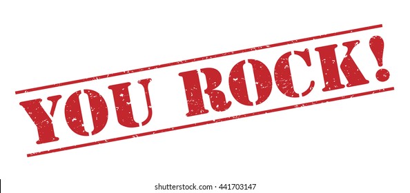 you rock! vector stamp on white background