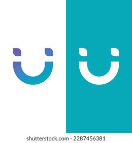 You smile logo, letter U concept design icon template