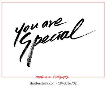 you are so special calligraphy typography hand write brush pen draw black text keyword