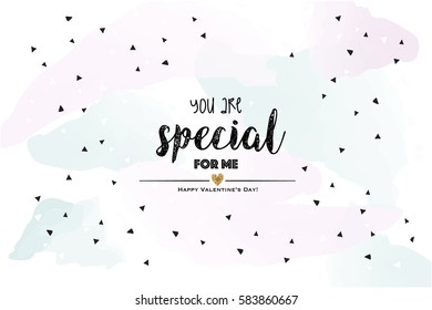 You are special for me. Blue lovely Valentine's card