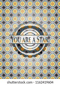 You are a Star! arabesque style badge. arabic decoration.