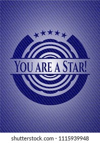 You are a Star! emblem with denim texture
