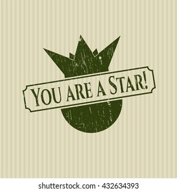 You are a Star! grunge style stamp