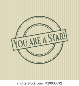 You are a Star! rubber grunge texture seal