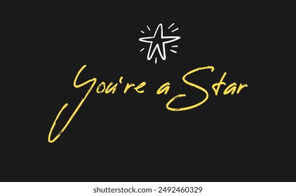 You are a star typographic design for printing cards and apparel. Star icon