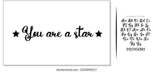 You are a star typographic design for printing cards and apparel. Star icon