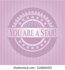 You are a Star! vintage pink emblem