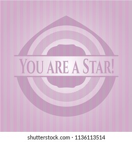 You are a Star! vintage pink emblem