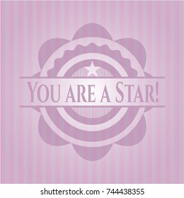 You are a Star! vintage pink emblem