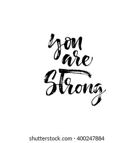 You Strong Card Hand Drawn Lettering Stock Vector (Royalty Free ...