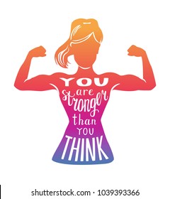 Premium Vector  You are stronger than you think vector text phrase image  inspirational quote