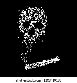 If you think smoke is right, it will kill your soul. No smoking. Stop burning life. Abstract design shatter shape vector