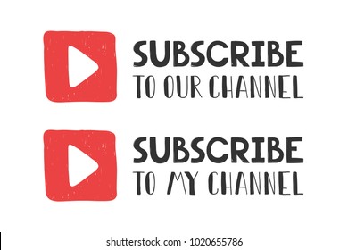 You tube subscribe with play button sign icon. Membership symbol. Red flat button with shadow. Modern UI website navigation. Vector. Social media element