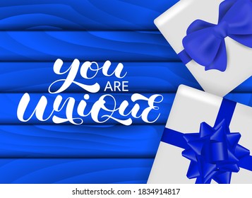 You are Unique brush lettering. Vector stock illustration for card