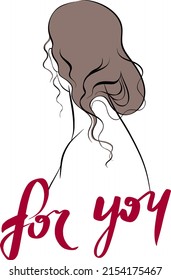PARA USTED diseño de tarjeta vector con mujer hermosa 
