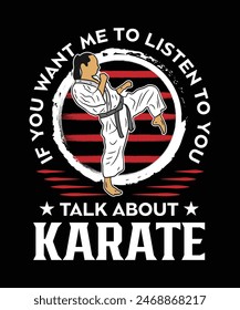 Si quieres que te escuche Hablar de diseño de camiseta de karate. karate mamá vida. regalo de amante de karate. regalo de mamá