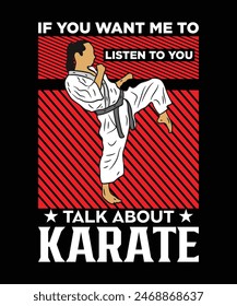 Si quieres que te escuche Hablar de diseño de camiseta de karate. karate mamá vida. regalo de amante de karate. regalo de mamá