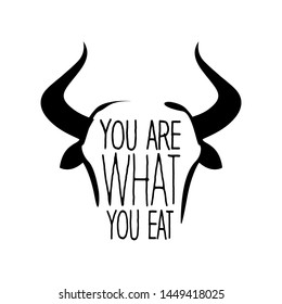 you are what you eat modern ink brush quote hand lettering Calligraphic
