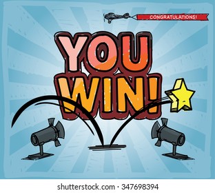 You Win hand drawn illustration.