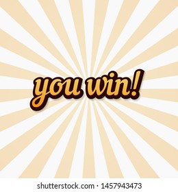 You win lettering text banner vector design.