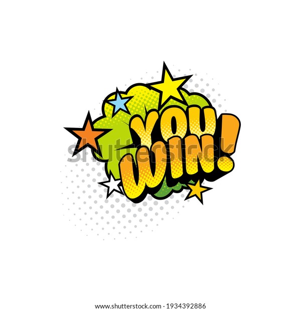 You Win Pop Art Sticker Label Stock Vector (Royalty Free) 1934392886 ...