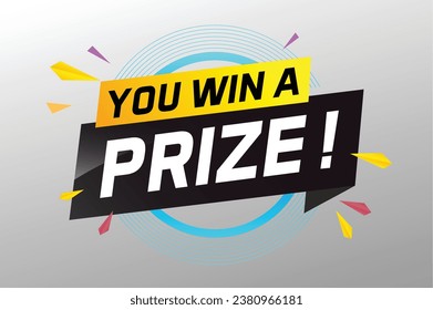 you win prize word concept vector illustration with 3d style for use landing page, template, ui, web, mobile app, poster, banner, flyer, background, gift card, coupon, wallpaper