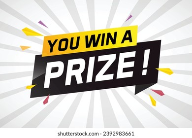 you win prize word concept vector illustration with 3d style for use landing page, template, ui, web, mobile app, poster, banner, flyer, background, gift card, coupon, wallpaper