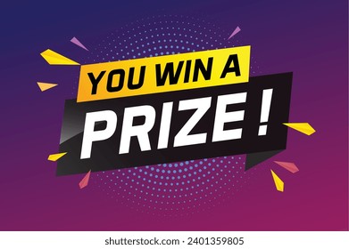 you win prize word concept vector illustration with 3d style for use landing page, template, ui, web, mobile app, poster, banner, flyer, background, gift card, coupon, wallpaper